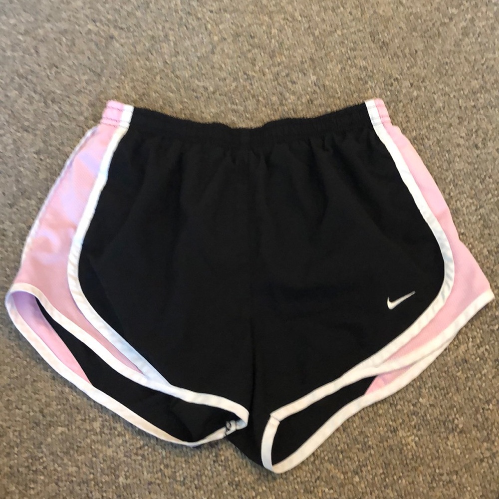 Black, light pink, and white xs Nike shorts!